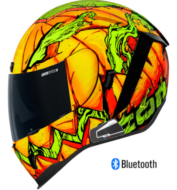 Icon AirformBluetooth Helmet  Trick or Street Graphic Orange