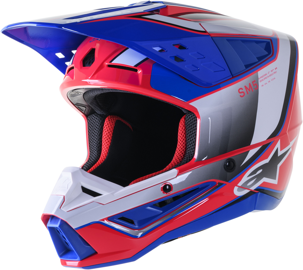 Alpinestars S-M5 Off Road Helmet Sail White/Dive Pink/Enamel Blue