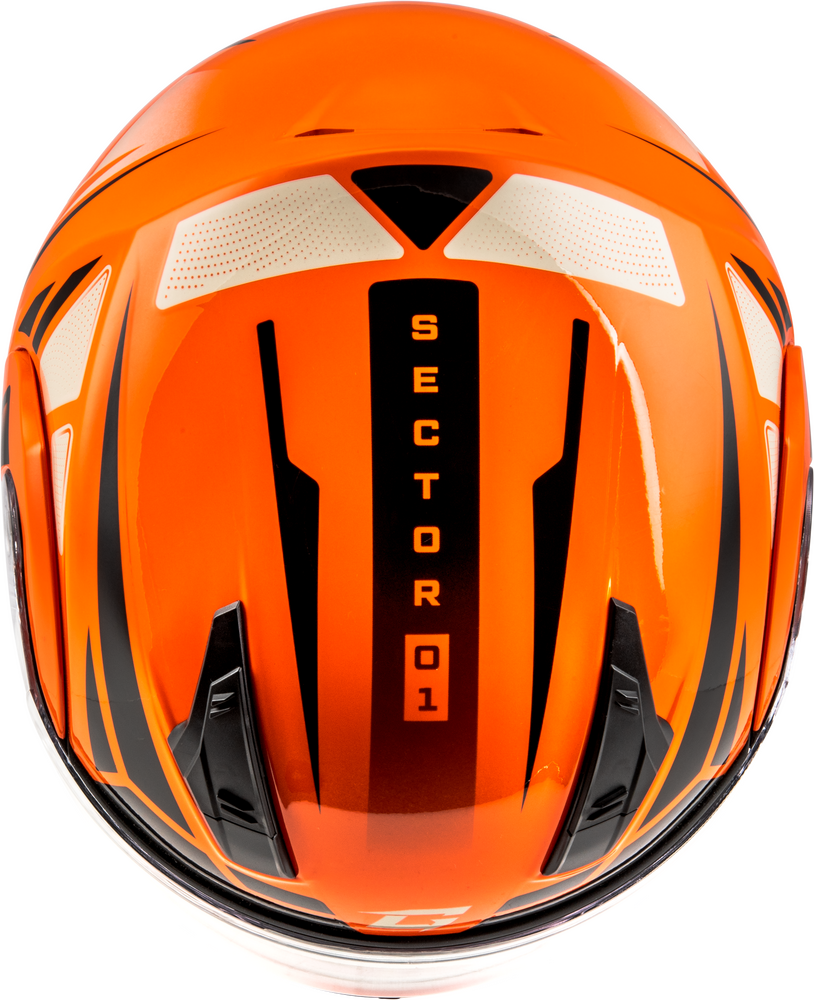 Gmax MD-04 Modular Snow Helmet Sector Gloss Orange Black Electric Shield