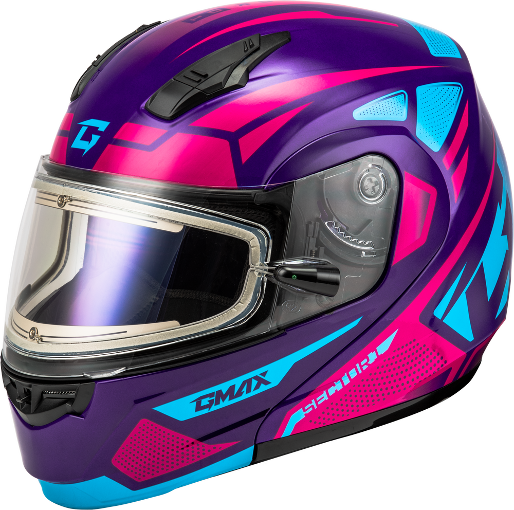 Gmax MD-04 Snow Helmet Sector Gloss Violet Pink Electric Shield