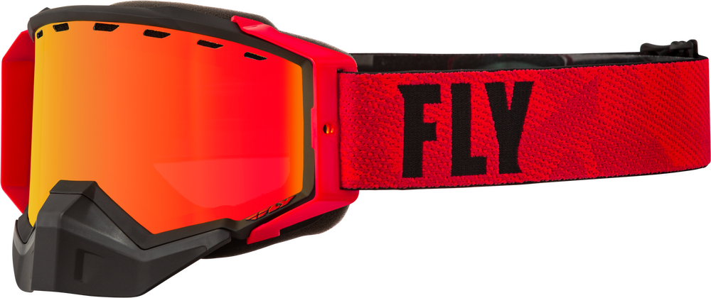 Fly Racing Zone Pro Snow Goggle Black Red - Orange Mirror Polarized Smoke Lens