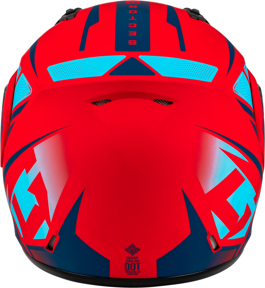 Gmax MD-04 Snow Helmet Sector Matte Red Blue Electric Shield