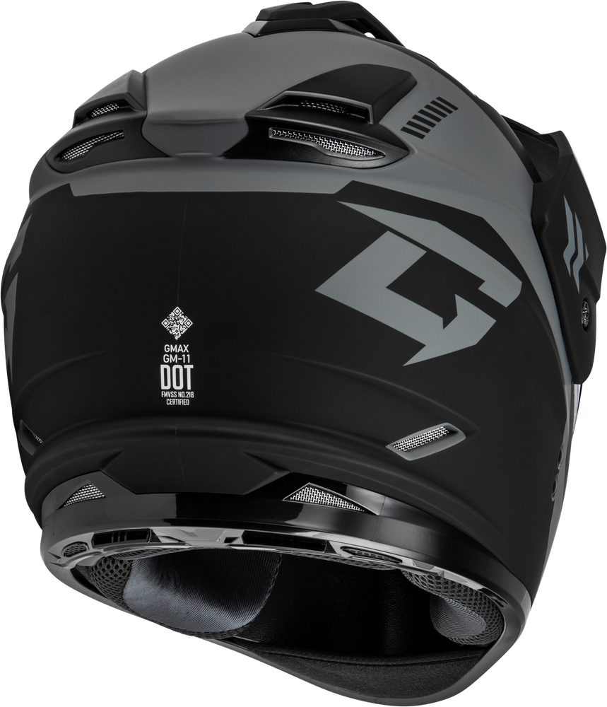 Gmax GM-11S Ronin Snow Helmet Black Dual Lens