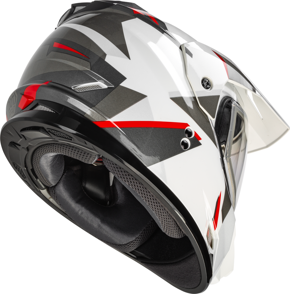 Gmax GM-11 Snow Helmet Ripcord Graphic White Red