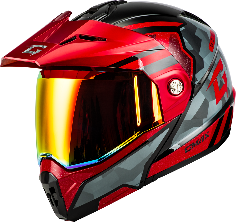 Gmax MD-74 Striker Modular Helmet Black/Grey/Red