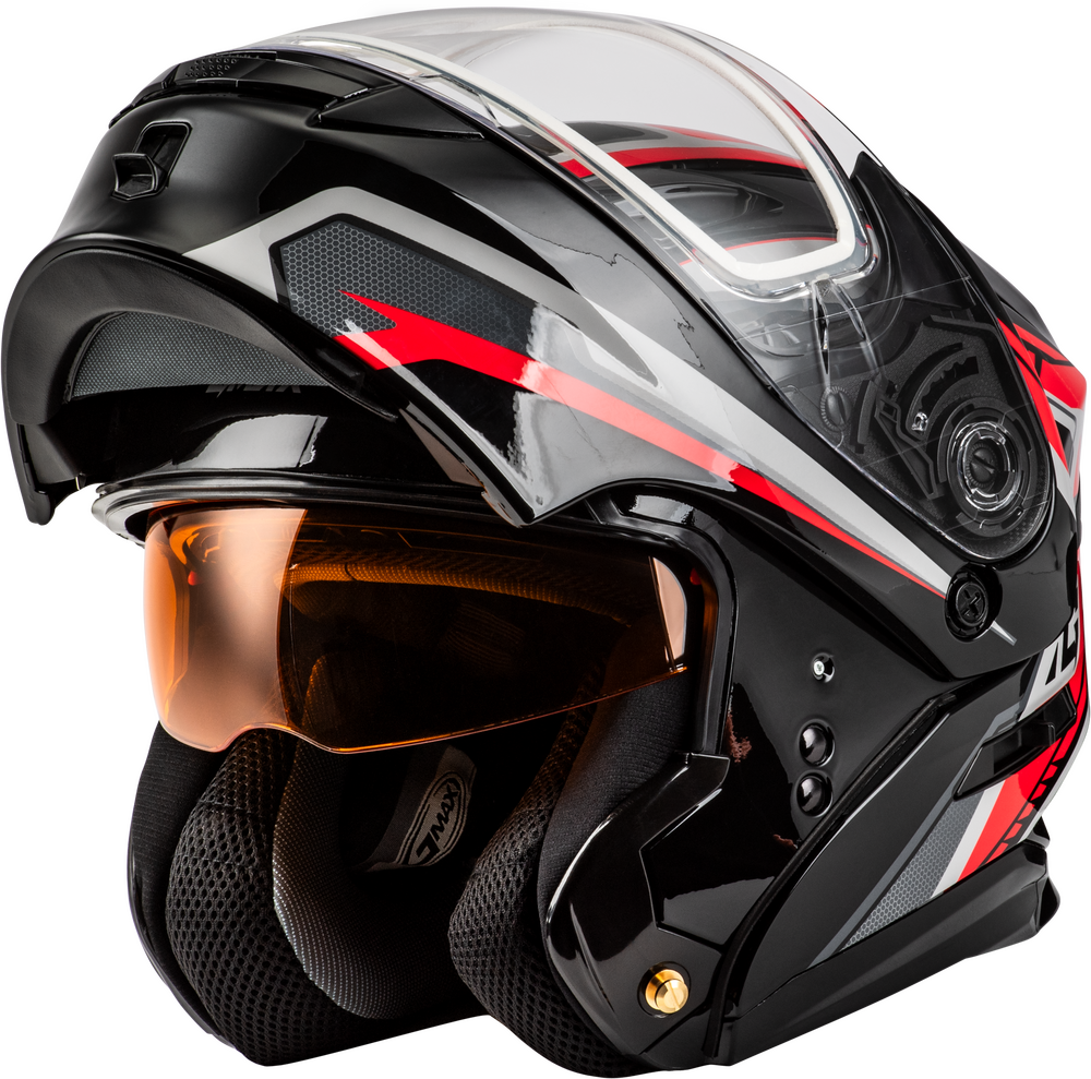 Gmax MD-01S Transistor Modular Snow Helmet Black Red