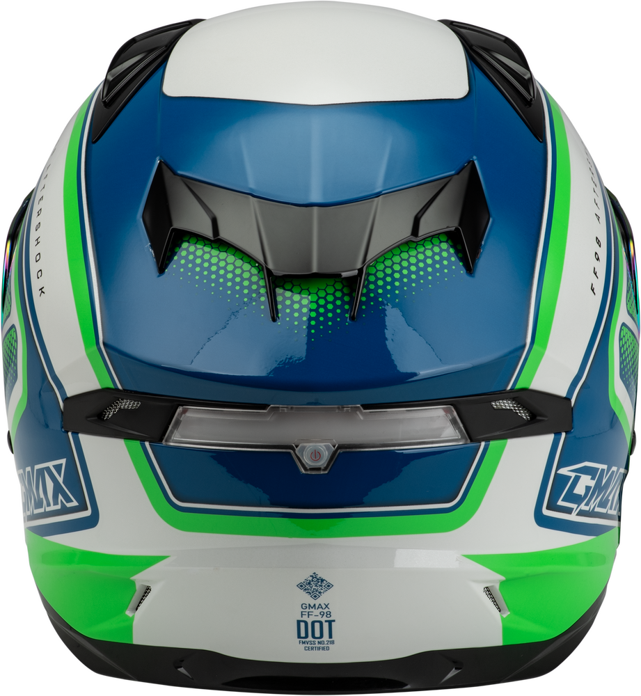 Gmax FF-98 Full Face Helmet Aftershock White/Neon Green