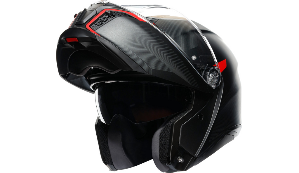 AGV Tourmodular Bluetooth Helmet Frequency Graphic Gunmetal/Red