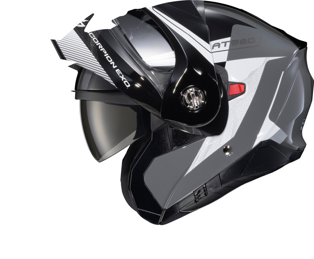 Scorpion EXO-AT960 Bluetooth Helmet Topographic 2 Black/White/Grey EXO-Com
