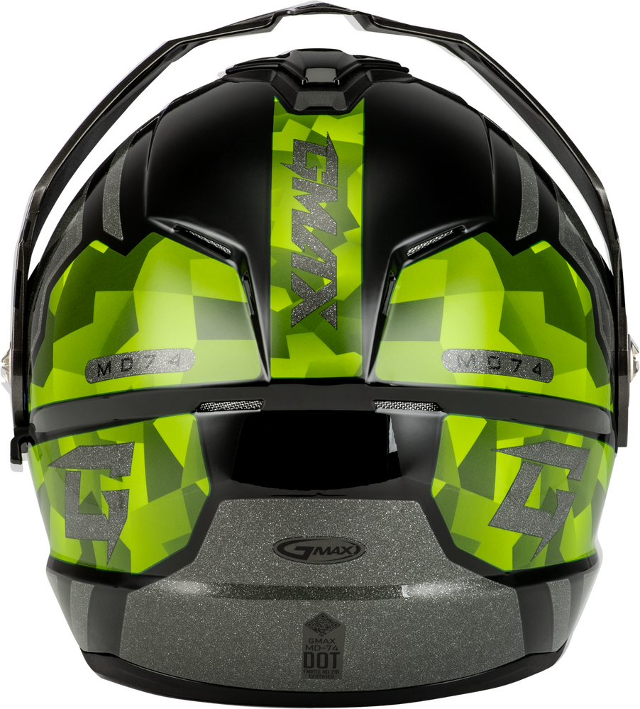 Gmax MD-74 Striker Modular Helmet Black/Silver/Green