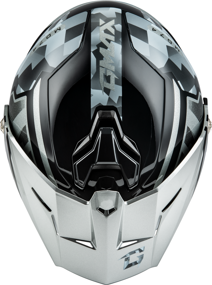 Gmax MD-74 Striker Modular Helmet Silver/Blue