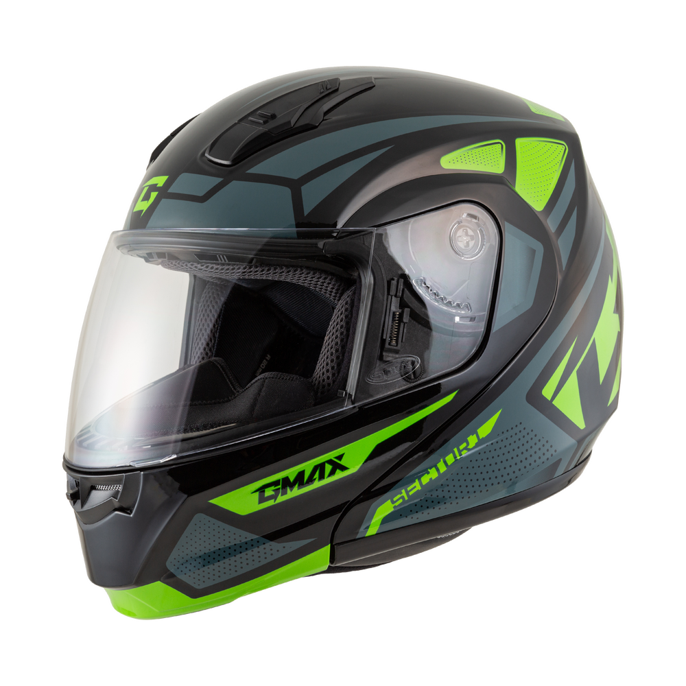 Gmax MD-04 Modular Helmet Sector Black Green White
