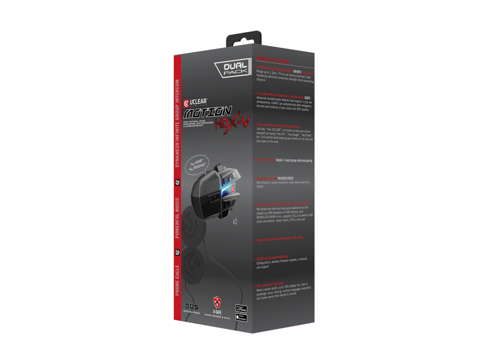 Uclear Motion HDX-V Dual Pack Helmet Audio Kit