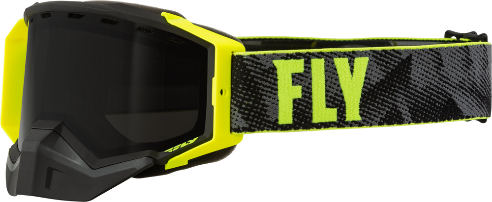 Fly Racing Zone Pro Snow Goggle Black Hi Viz - Black Polarized Smoke Lens