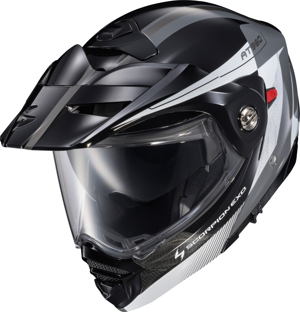Scorpion EXO-AT960 Bluetooth Helmet Topographic 2 Black/White/Grey EXO-Com