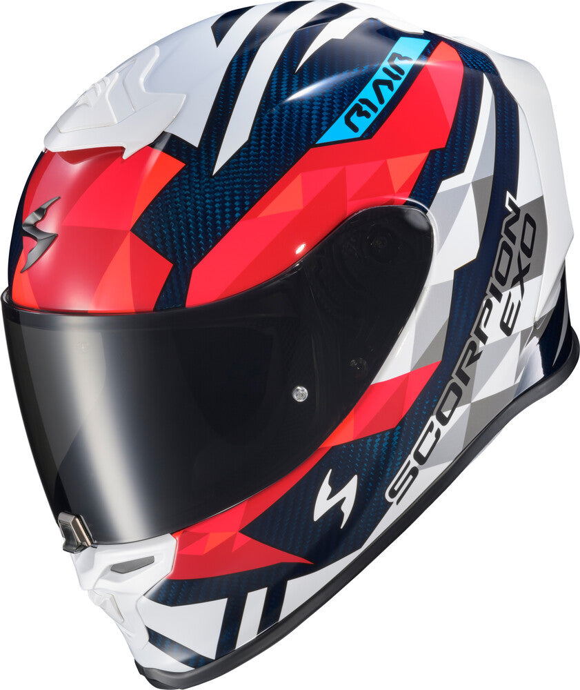 Scorpion EXO EXO-R1 Air Full Face Helmet Carbon Rastor Red/White/Blue