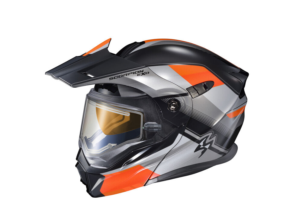 Scorpion EXO-AT950 Snow Helmet Zec Orange Electric Shield