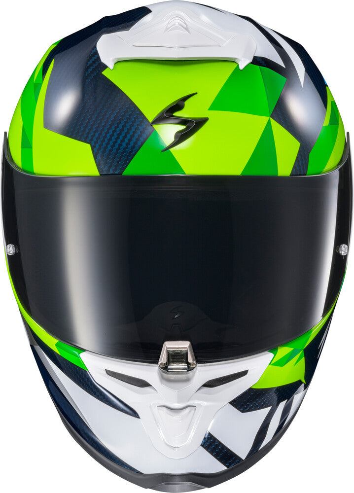 Scorpion EXO EXO-R1 Air Full Face Helmet Carbon Rastor White/Green/Blue