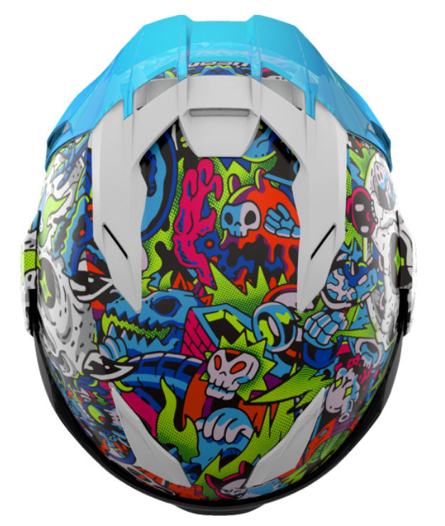 Icon Ultraflite Full Face Bluetooh Helmet Doodle 3 MIPS Blue