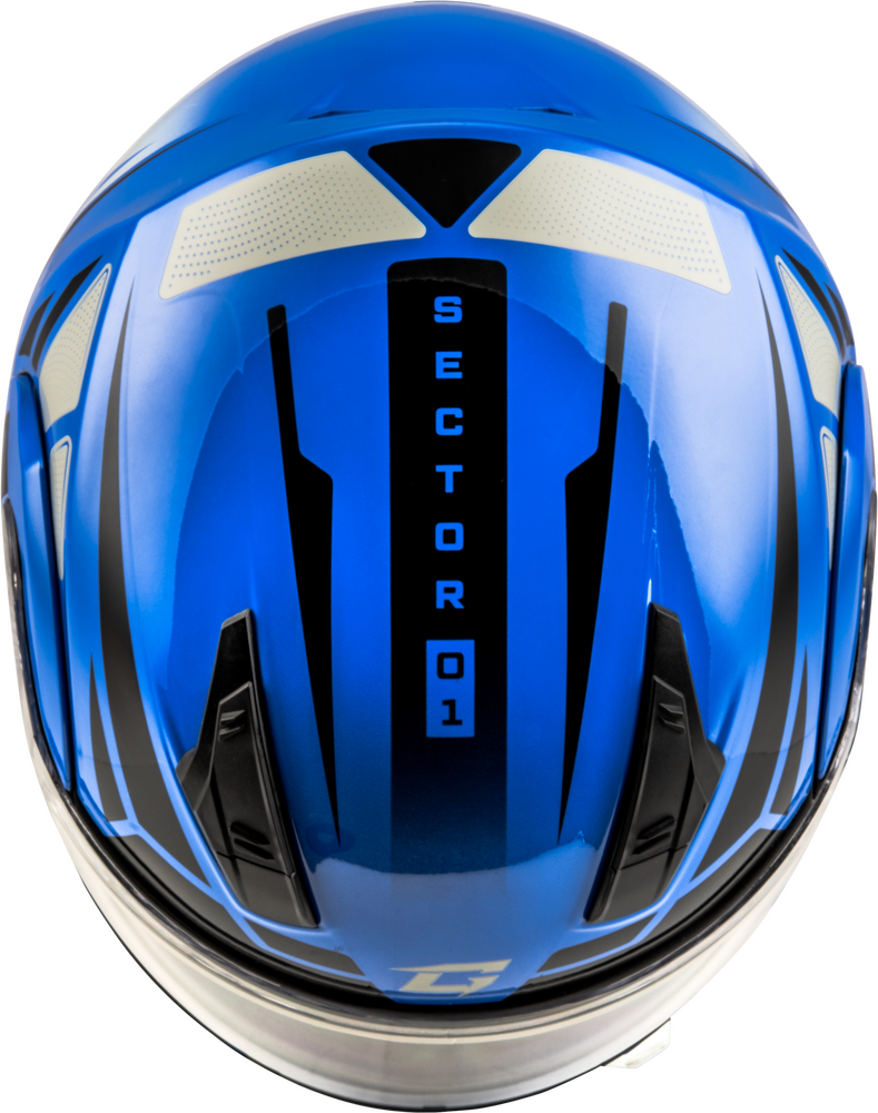 Gmax MD-04 Modular Snow Helmet Sector Gloss Blue Black Electric Shield