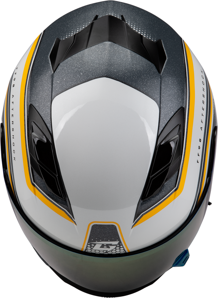 Gmax FF-98 Full Face Helmet Aftershock White/Metallic Silver
