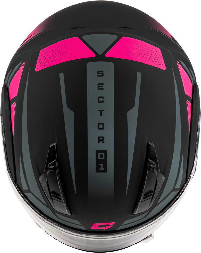 black and pink snowboard helmet Gmax MD-04 Modular Snow Helmet Sector Matte Black Pink