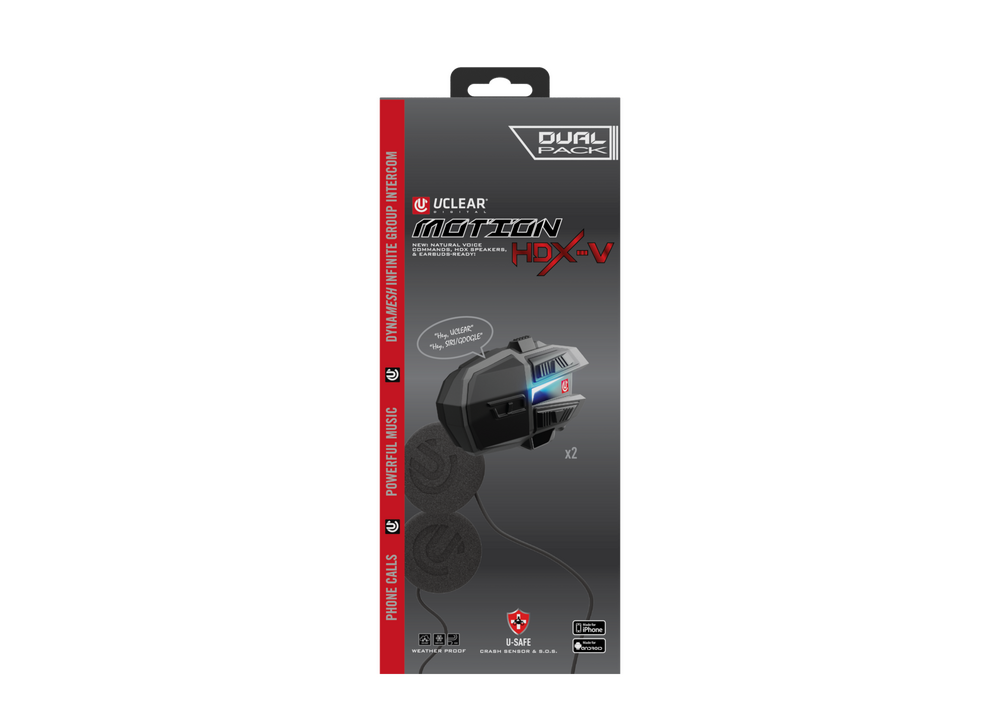 Uclear Motion HDX-V Dual Pack Helmet Audio Kit