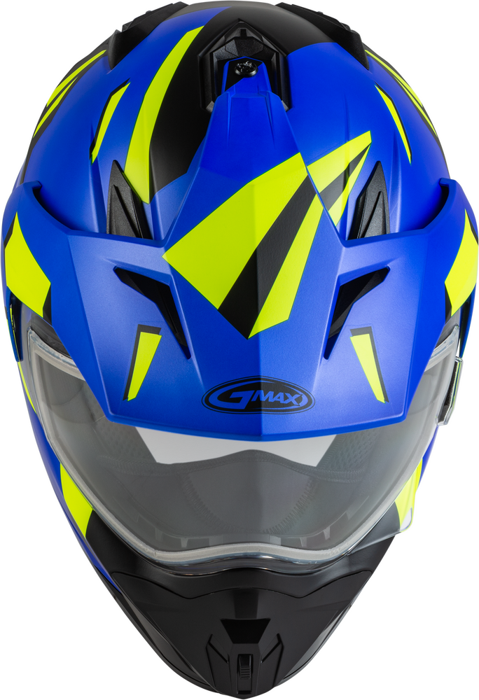 Gmax GM-11 Street Helmet Ripcord Graphic Matte Blue Hi Viz