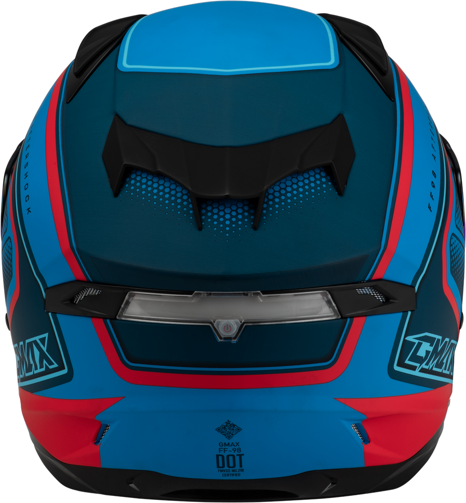 Gmax FF-98 Full Face Helmet Aftershock Matte Blue/Red