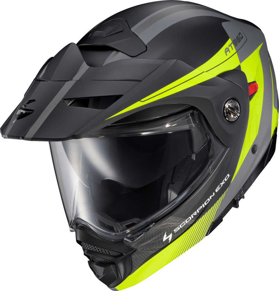 Scorpion EXO-AT960 Bluetooth Helmet Topographic 2 HI-Vis/Grey EXO-COM