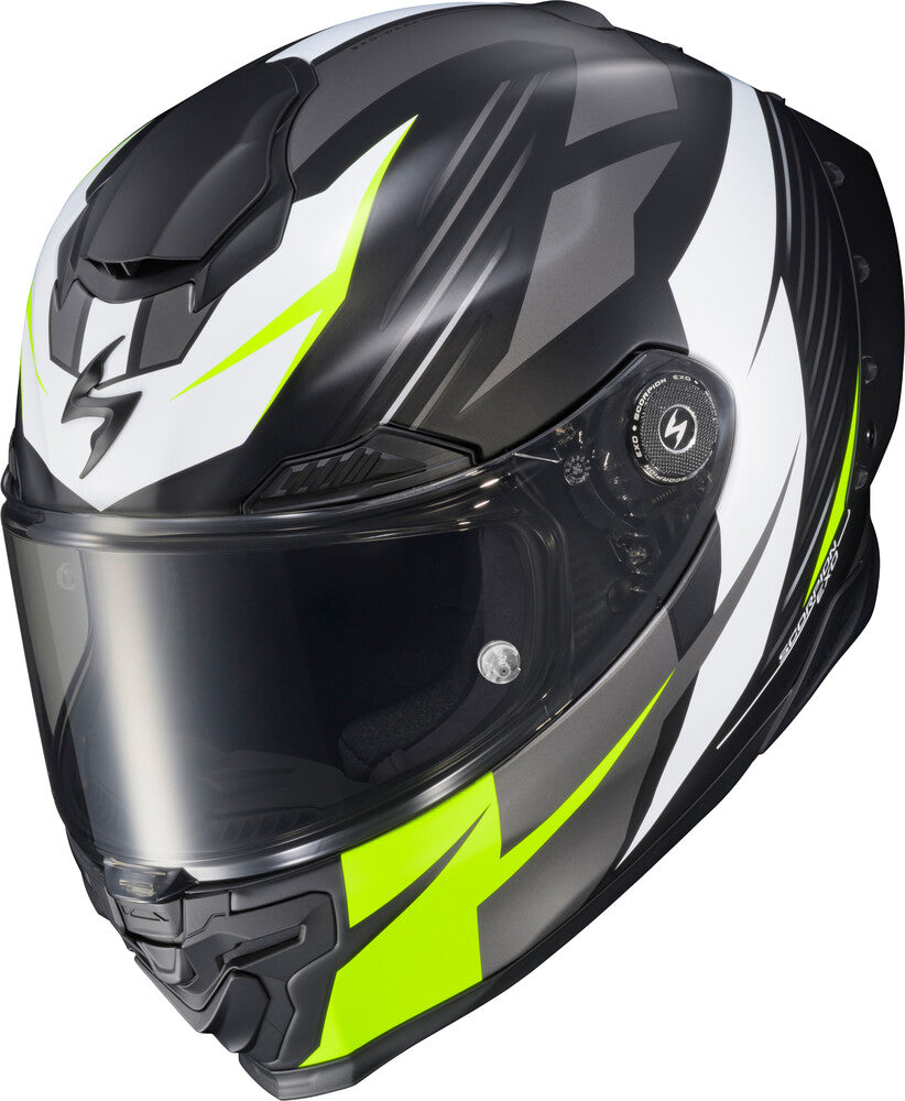 Scorpion Apex EXO-Warp Full Face Helmet Dilithium Black/White/Hi-Vis