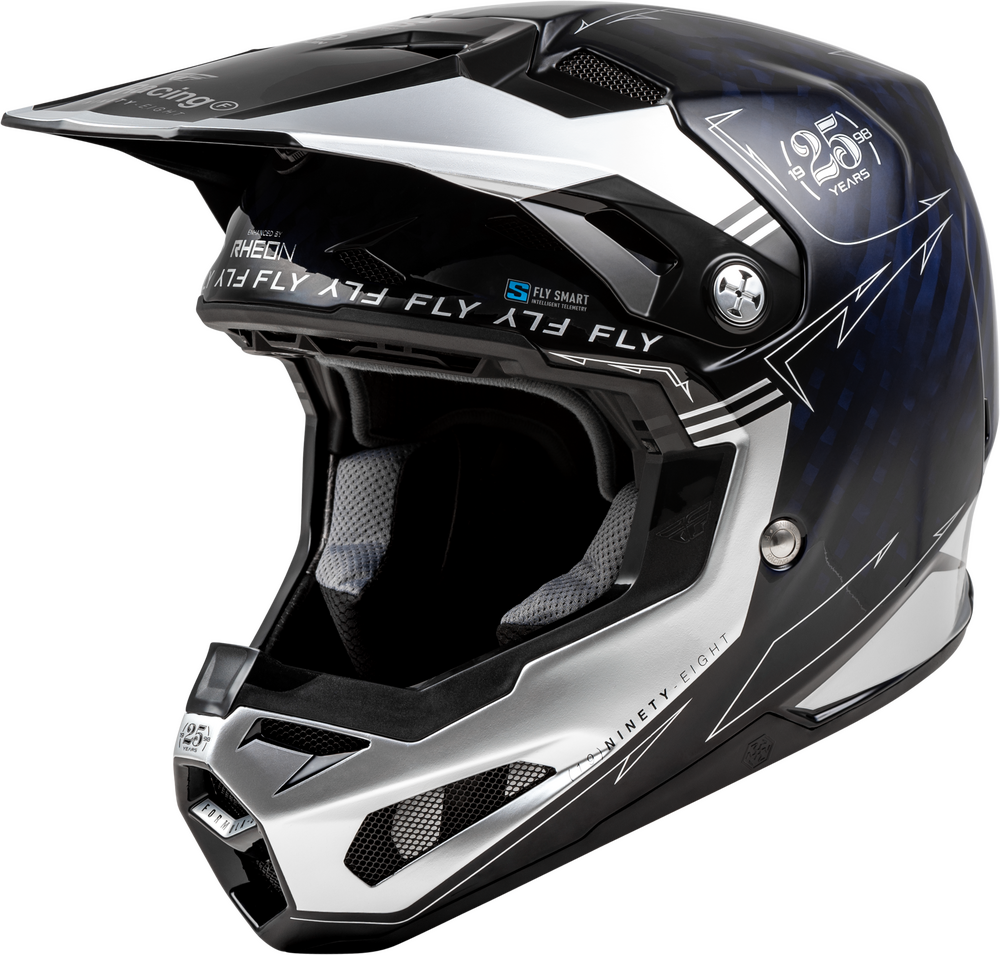 Fly Racing Formula S Off Road Helmet Carbon Legacy Blue Carbon/Silver Size XL