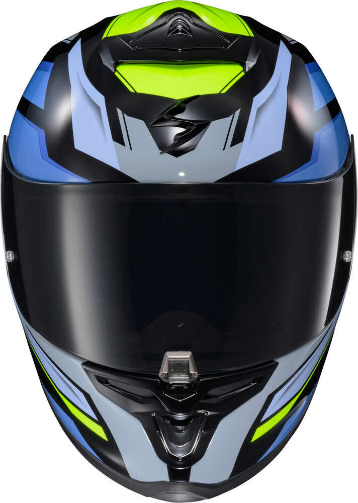 Scorpion EXO EXO-R1 Air Full Face Helmet Raven Black/Blue/Hi Viz