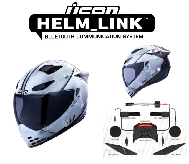 Icon Domain Bluetooth Helmet Future Proof Gray HelmLink