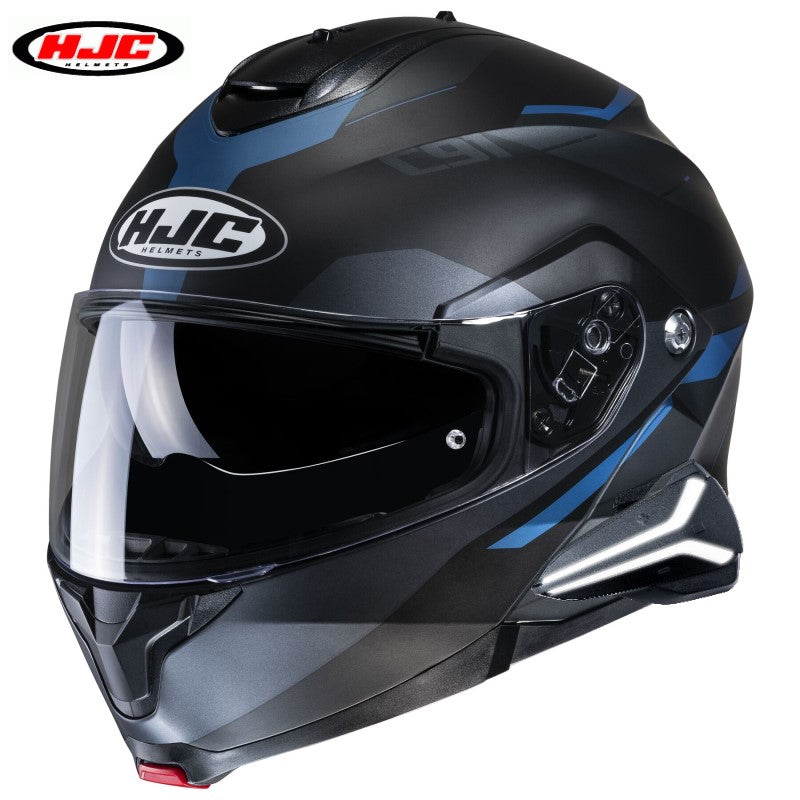 HJC C91 Helmet Sena Smart 20B Bluetooth Headset Karan Graphic MC-2SF Blue