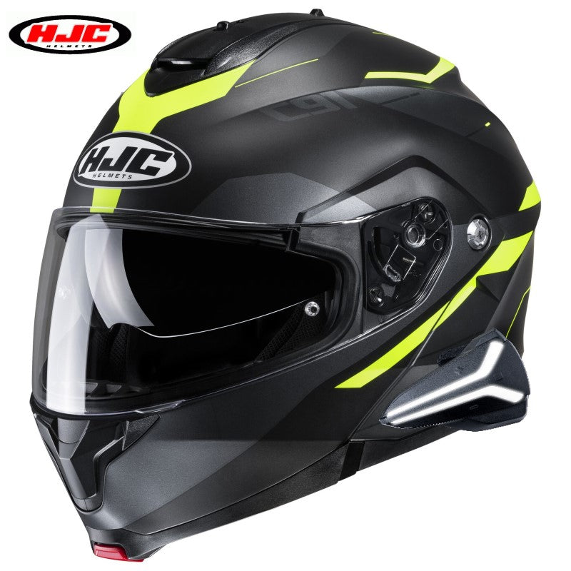 HJC C91 Helmet Sena Smart 20B Bluetooth Karan Graphic MC-3HSF Hi Vis