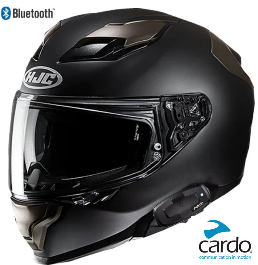 HJC F71 Full Face Bluetooth Helmet Matte Titanium Cardo Spirit