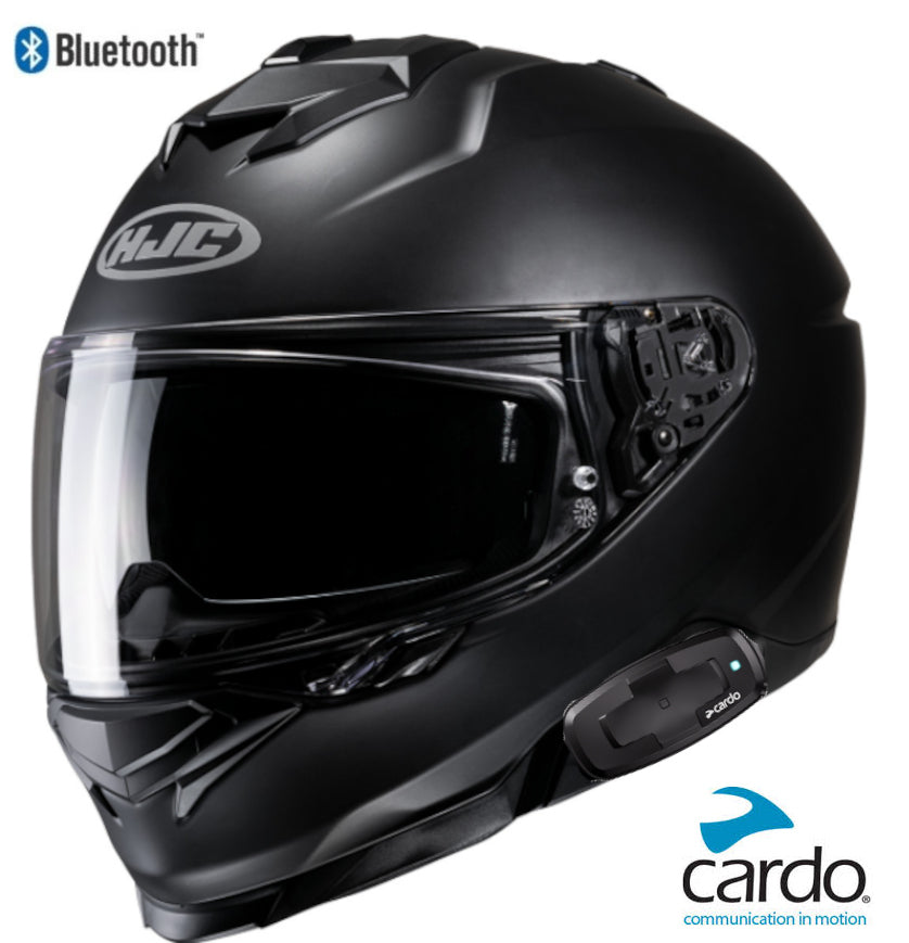 HJC i71 Bluetooth Helmet Matte Black Cardo 4X