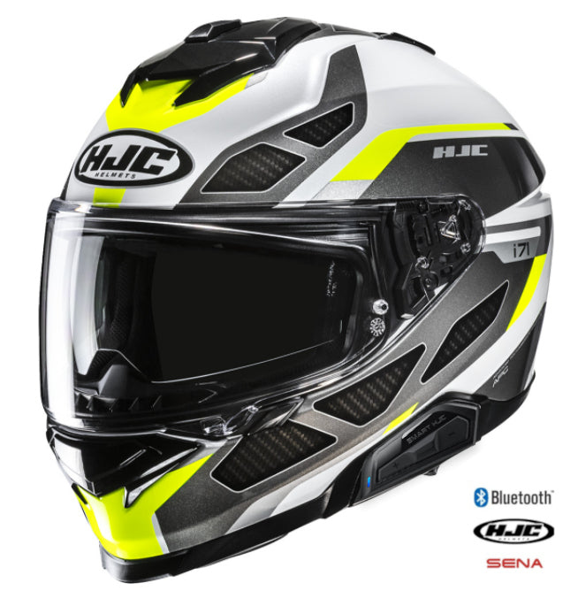 HJC i71 Full Face Bluetooth Helmet Zest MC3H 11b Installed