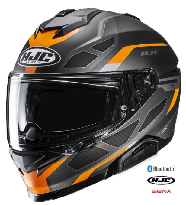 HJC i71 Full Face Bluetooth Helmet Zest MC7SF 11b Installed