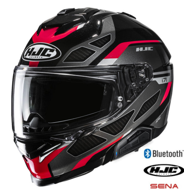 HJC i71 Full Face Bluetooth Helmet Zest MC1 11b Installed