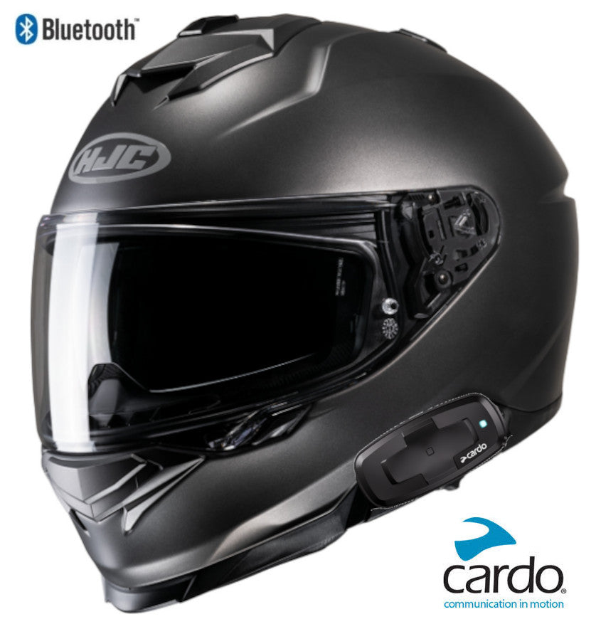 HJC i71 Bluetooth Helmet SF Anthracite Cardo 4X