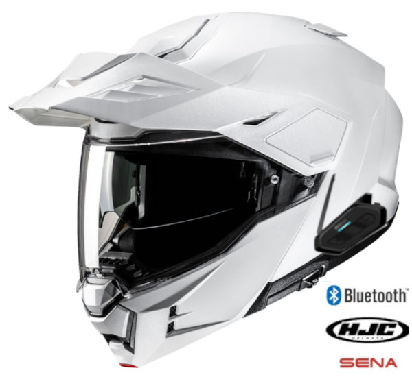 HJC i80 Bluetooth Helmet Gloss White Sena Spider