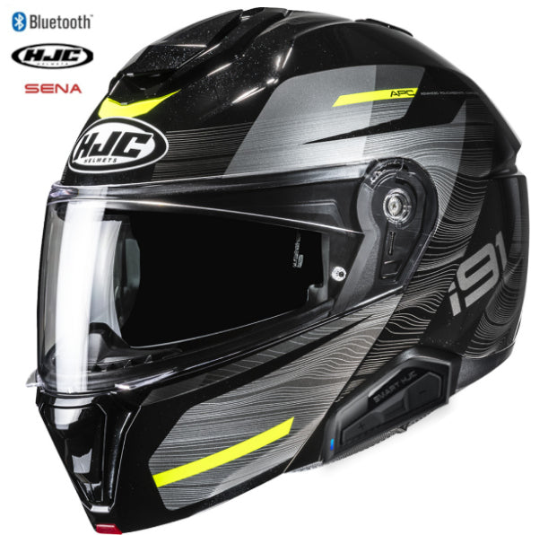 HJC i91 Modular Bluetooth Helmet Dusk MC-3H 11b Installed