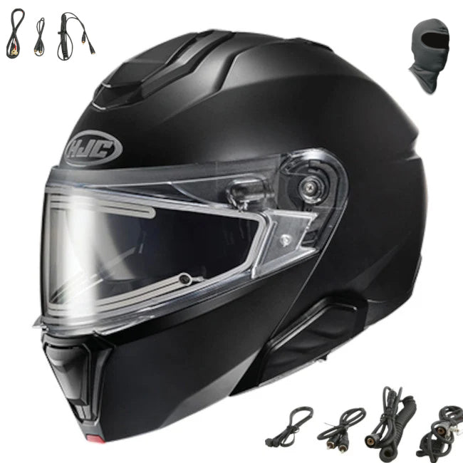 HJC i91 Modular Snow Helmet Matte Black Electric Shield