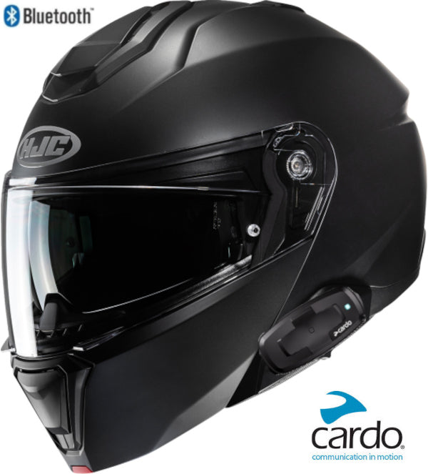 HJC i91 Modular Bluetooth Helmet Matte Black Cardo Pack Talk S
