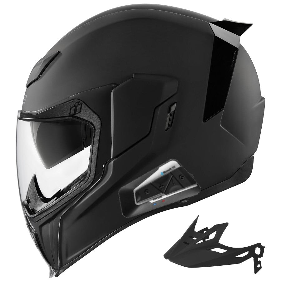 Icon Airflite Moto Bluetooth Helmet Rubatone Black