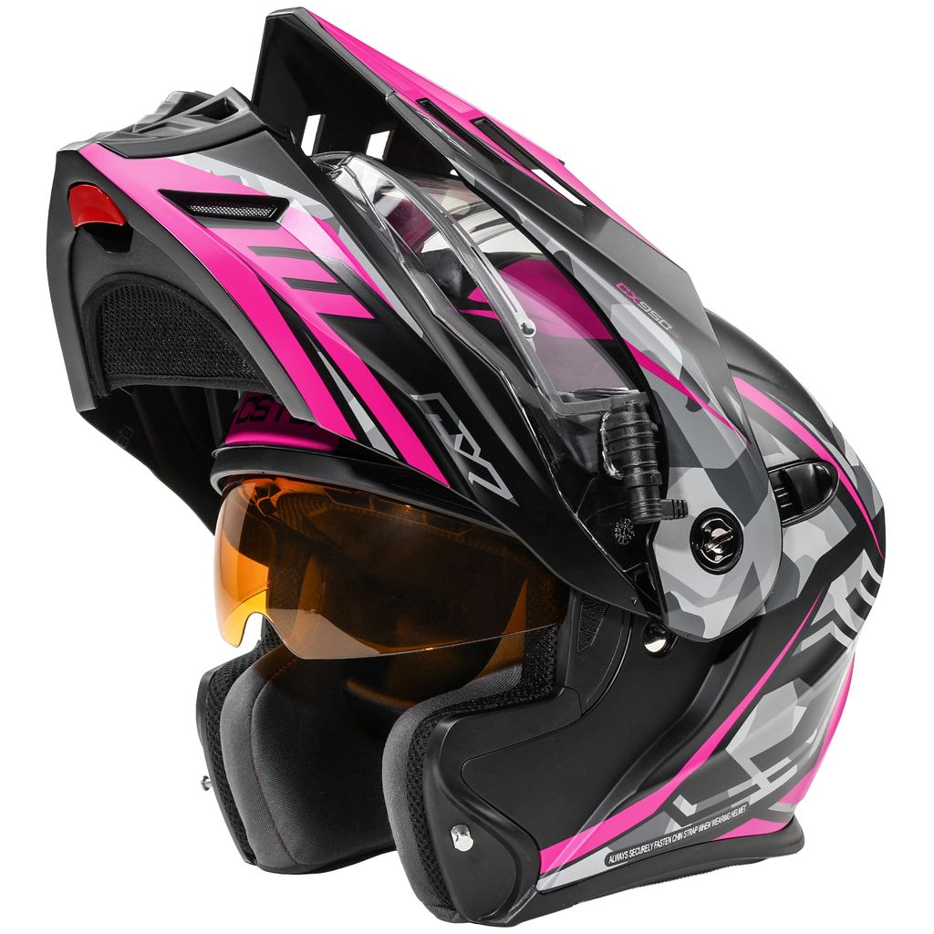 Castle X CX950 V2 Modular Snow Helmet Dart Matte Pink/Black Electric Shield
