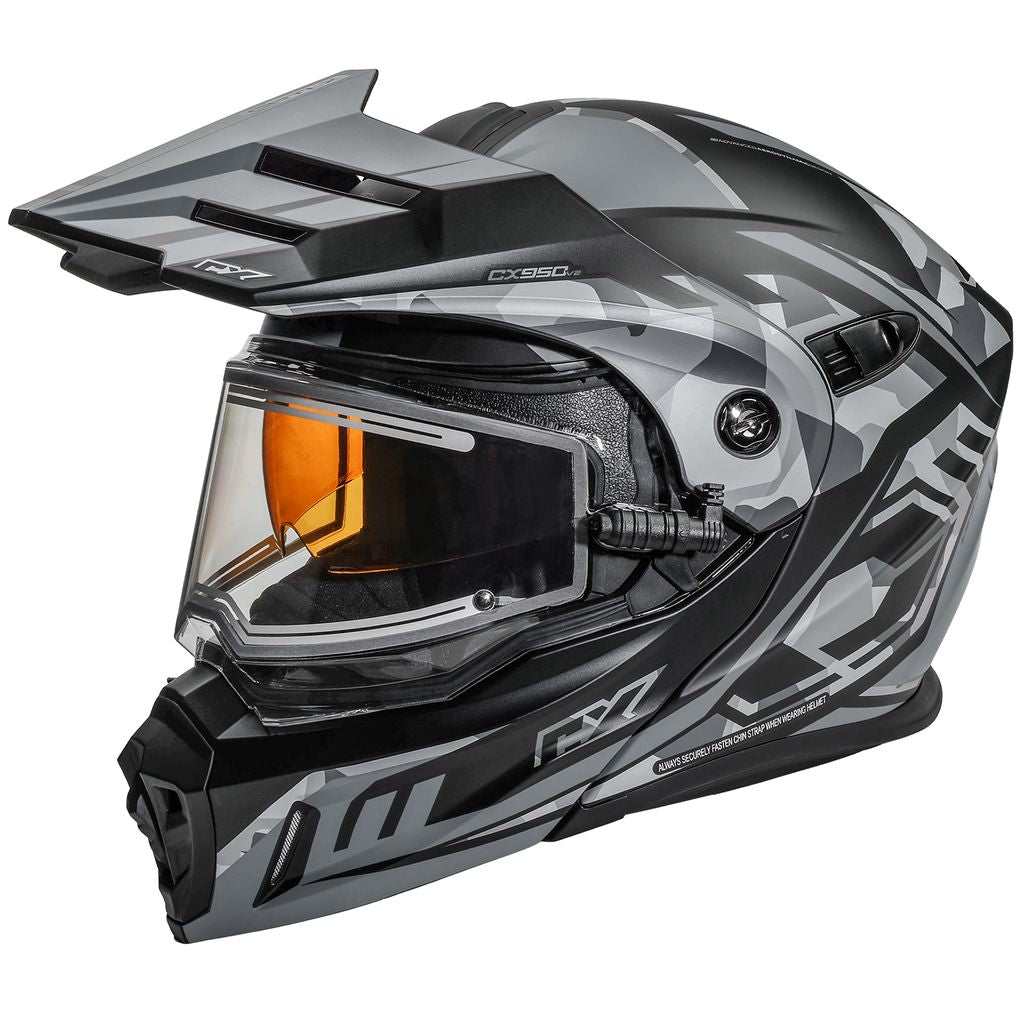 Castle X CX950 V2 Modular Snow Helmet Dart Matte Charcoal/Black Electric Shield