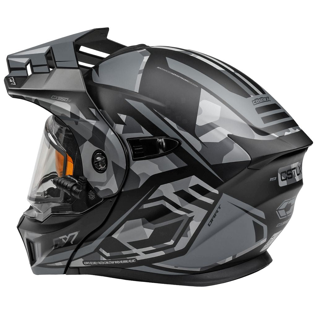 Castle X CX950 V2 Modular Snow Helmet Dart Matte Charcoal/Black Electric Shield